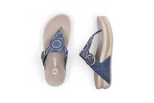 Dámske šľapky Rieker V1465-14 modrá