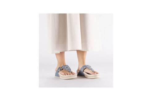 Dámske šľapky Rieker V1465-14 modrá