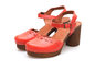 Dámske uzatvorené sandále na vysokom podpätku Rizzoli - ružové