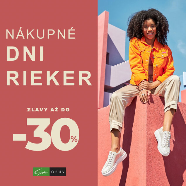 Dni Rieker v obuvi Soňa! Čakajú vás zľavy až -30% na topánky a kabelky!