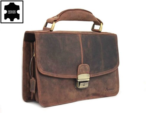 Hnedá kožená príručná taška - etue