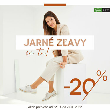 Jarné zľavy -20% sú tu