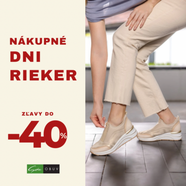 Nákupné dni Rieker sú späť so zľavami až do -40%