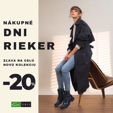 Nákupné dni Rieker – zľava -20% na celú novú kolekciu
