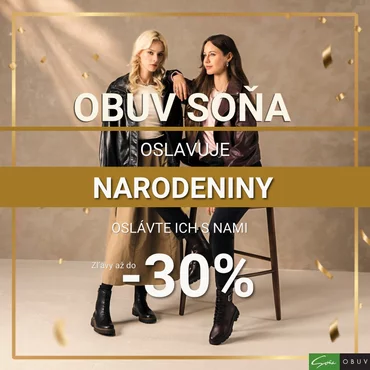 Narodeniny Soňa: značková obuv so zľavou až 30 %