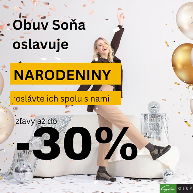 Narodeniny v obuvi Soňa: Doprajte si zľavy až do -30%