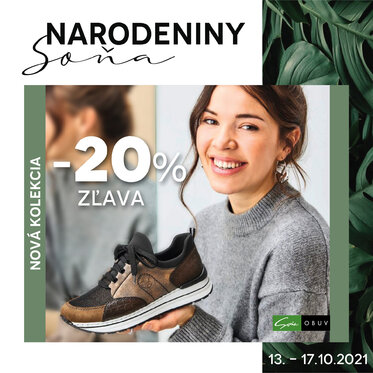 NARODENINY v obuvi Soňa: Zľavy až -20% na novú kolekciu