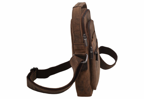 Pánske kožené crossbody hnedné 250913