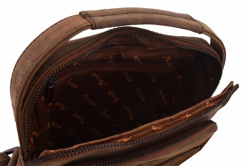 Pánske kožené crossbody hnedné 250913