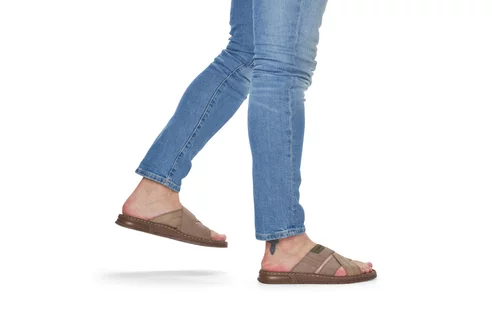 Pánske šľapky Rieker 21253-64 biela káva