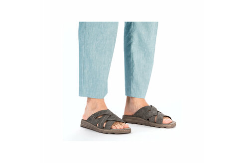 Pánske šľapky Rieker 21690-45 šedé
