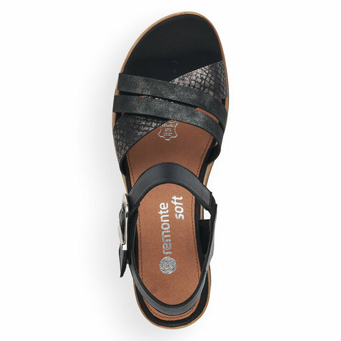 Sandále na platforme Remonte D6454-00 čierna