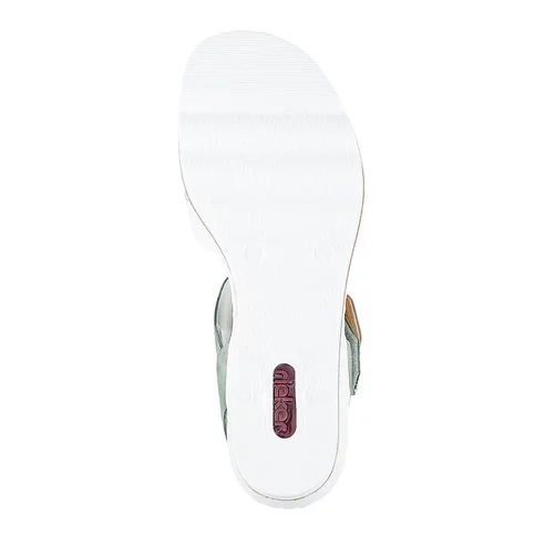 Sandále na platforme Rieker 67476-81 biele