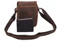Tmavohnedá kožená taška cez telo (crossbody)