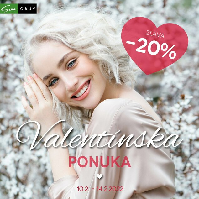 Valentínska ponuka: Zľavy až -20% Obuv Soňa